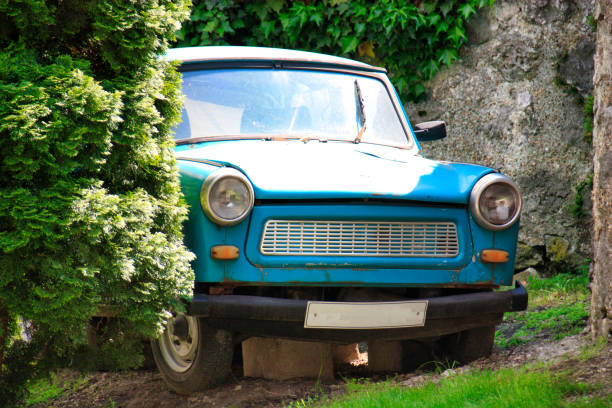istock an old trabant was parked on stones 1258024994