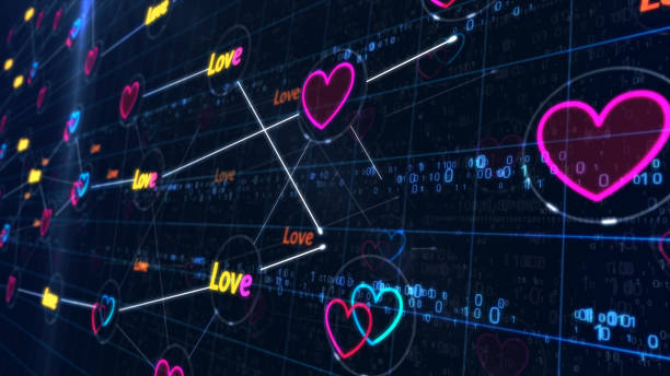 istock Cyber love symbols illustration 1258026034