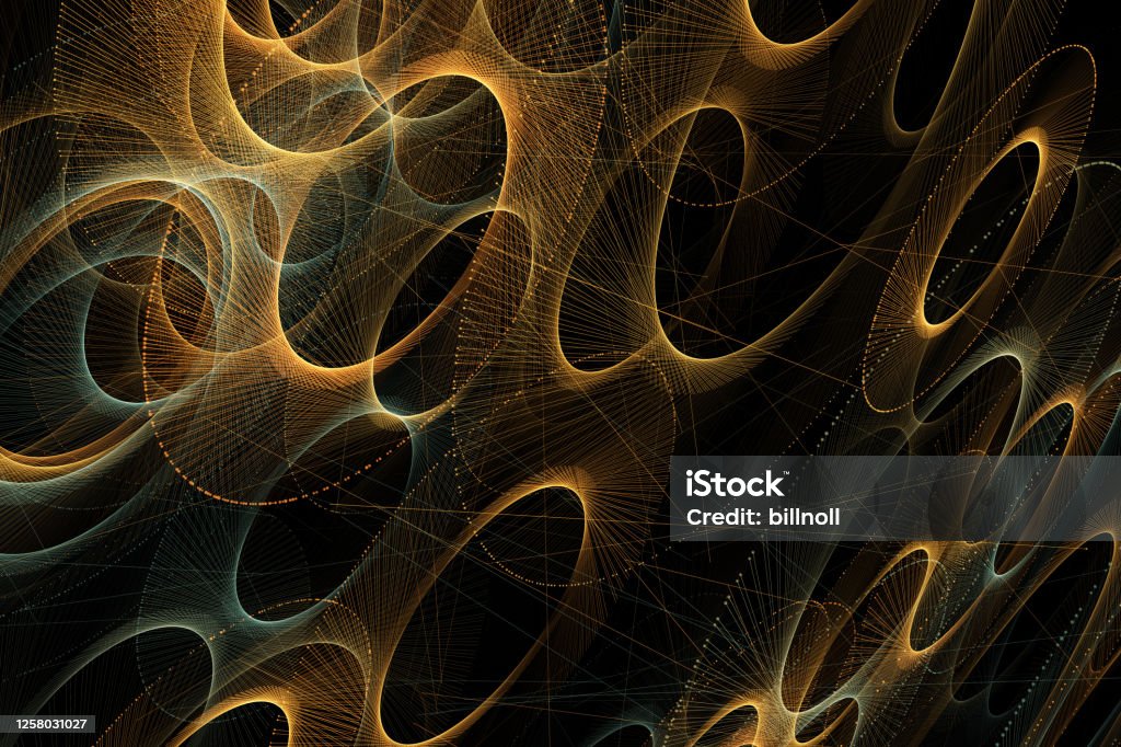 Detailed conceptual rendering for pure science and mathematics themes. Also useful for advanced concepts like artifical intelligence and machine learning. Stock photo background. Detailed high resolution stock photo background created with particles designed to represent a variety of concepts including science, mathematics, communication, etc.. Also useful as a psychedelic or abstract art background for a number of non-technical themes. Solid black background for easy composition. Abstract Stock Photo