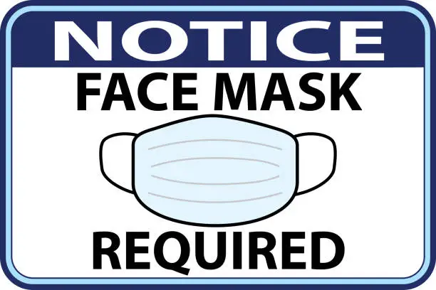 Vector illustration of Notice Face Mask Required sign
