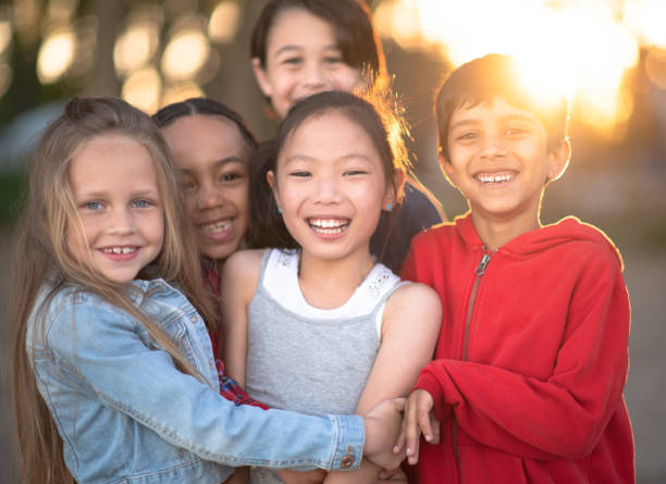 istock Portrait of diverse friend group smiling 1258045138