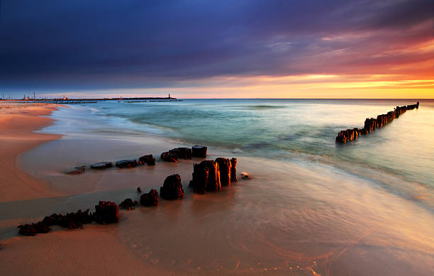 istock Beautiful sunrise on the beach 125804671