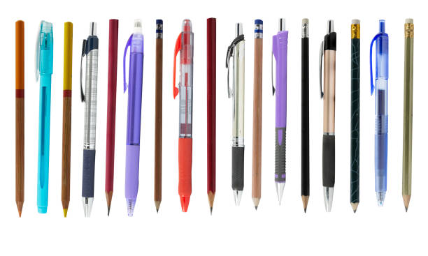 istock Pens and pencils isolated on white background with copy space. 1258047922