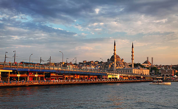 istock Galata bridge and mosque yeni camii 125804955