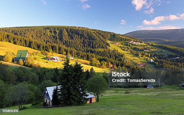 Beautiful Landscape Of Mountain Krkonose Stock Photo - Download Image Now - Karkonosze Mountain Range, Cottage, Springtime