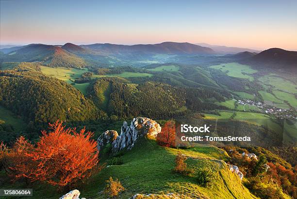 An Overhead Autumn Mountain View Stock Photo - Download Image Now - Beauty In Nature, Carpathian Mountain Range, Cliff