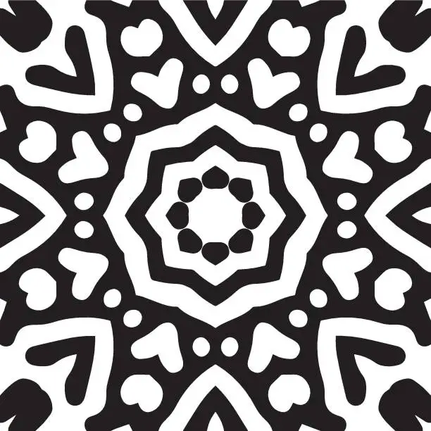 Vector illustration of Geometric pattern in classic black and white