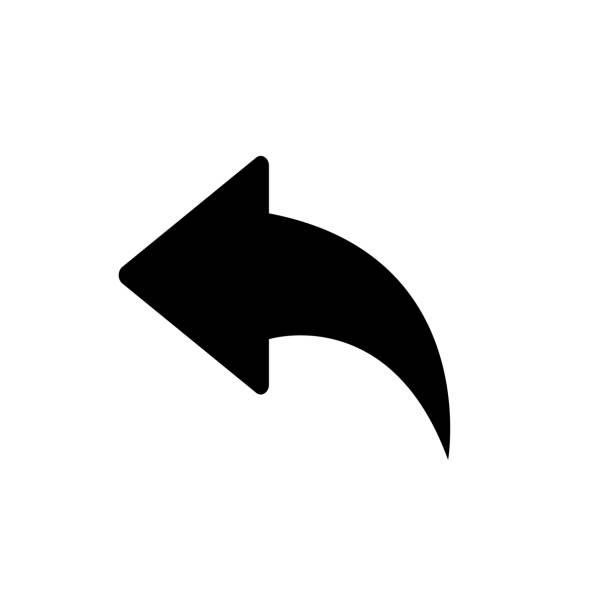 ilustrações de stock, clip art, desenhos animados e ícones de computer arrow back button icon vector - bending over backwards