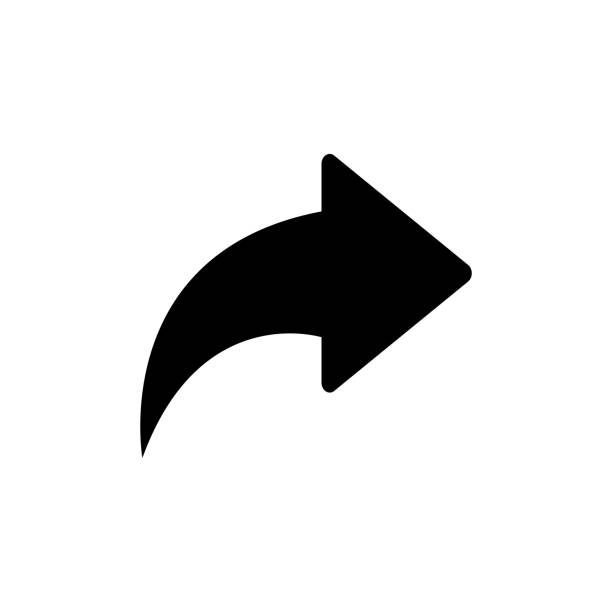 ilustrações de stock, clip art, desenhos animados e ícones de forward arrow button icon vector - turning right