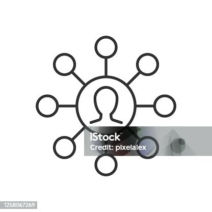 istock Affiliate marketing line icon on white background 1258067269