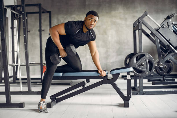 istock A handsome black man is engaged in a gym 1258072943