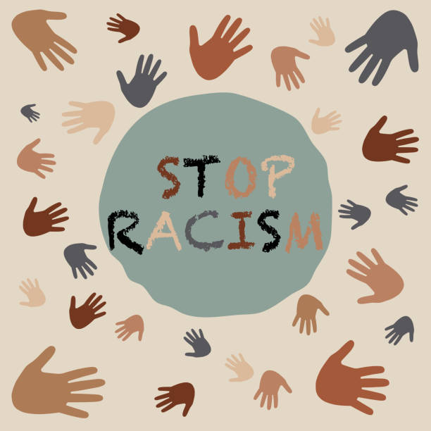 protests concept. protests and stop racism concept. Template for banner, background, text, poster. Human rights of black people. Vector illustration in flat design. i cant breathe stock illustrations