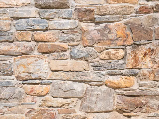 Background, material, texture of a natural stone facade