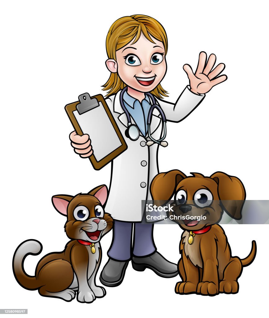 Ilustración de Personaje Veterinario De Dibujos Animados Con Gato Y Perro y  más Vectores Libres de Derechos de Adulto - iStock