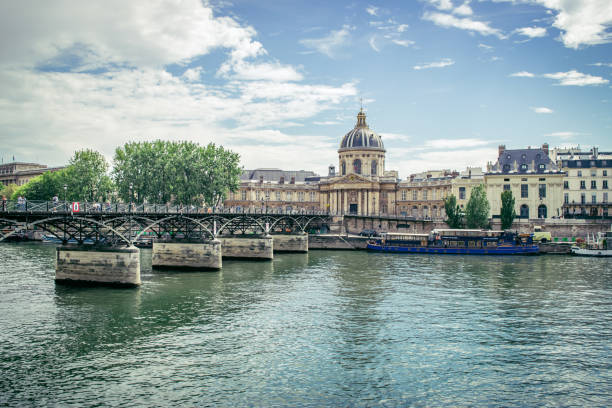 istock Pont des Arts over the seine in Paris 1258099603