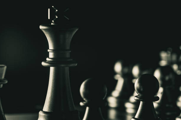 istock Chess board game. Strategy ideas concept business futuristic graphic icon. 1258099859