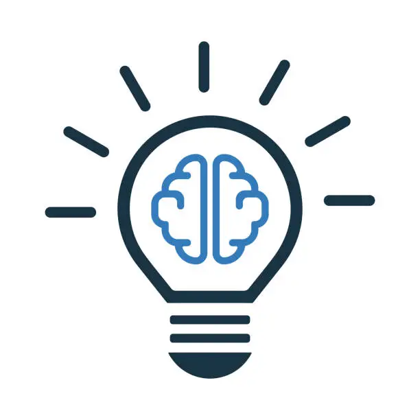 Vector illustration of Brainstorming, creative idea icon design