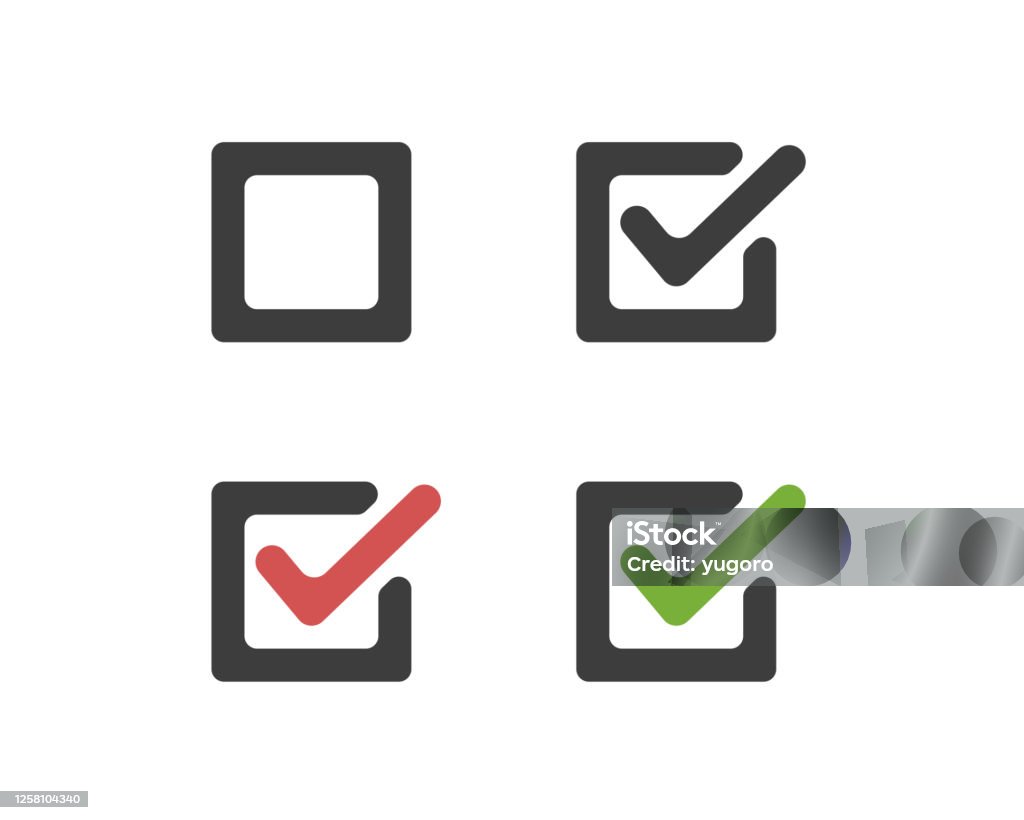 Check Box Variants Set Of Various Check Boxes Stock Illustration - Download Image Now ...