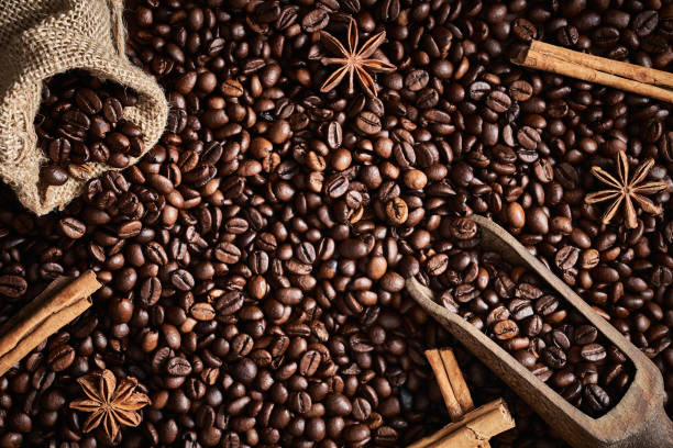 istock Background of coffee beans 1258104406