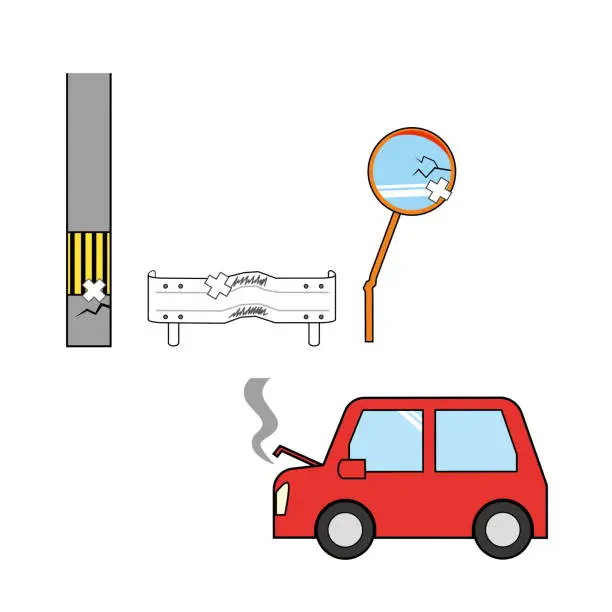 Vector illustration of Property damage accident