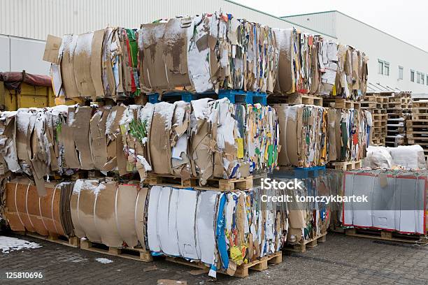 Paper Baled Stock Photo - Download Image Now - Cardboard, Garbage, Waste Management