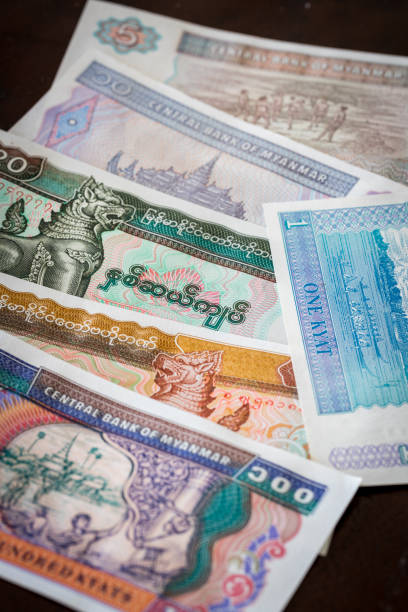 istock Myanmar currency, Kyat, Banknotes of various denominations 1258109788