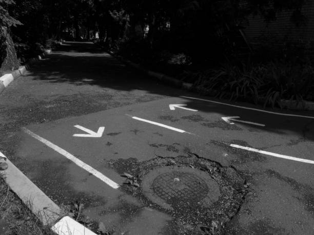 istock Road with arrows pointing here and there 1258112401