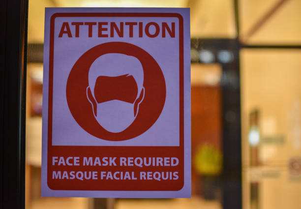 istock Face Mask Requird Sign - Covid 19 1258112605