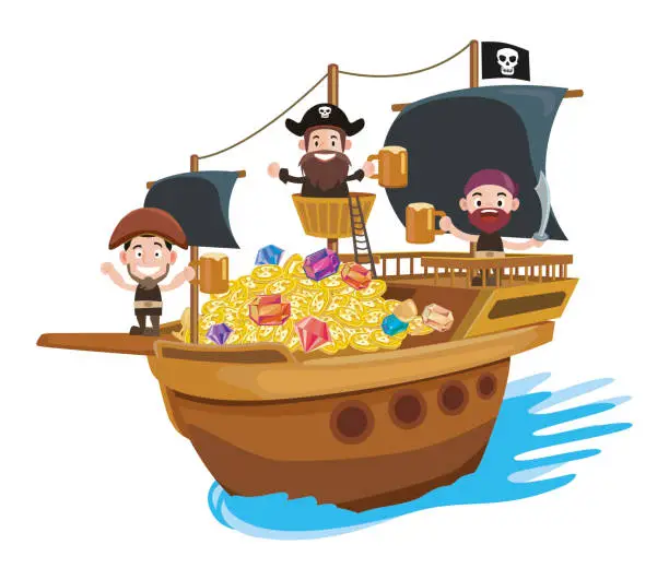 Vector illustration of Successful Pirate