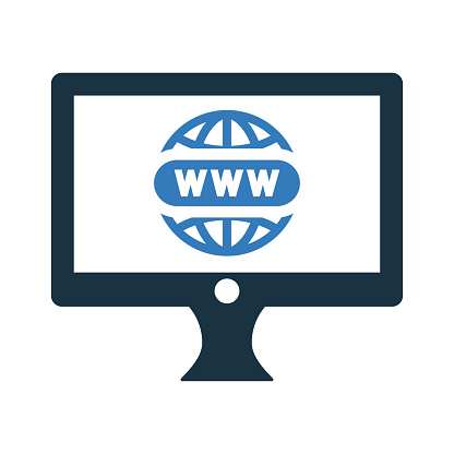 Domain registration icon. Use for commercial, print media, web or any type of design projects.