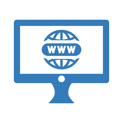 Domain registration icon. Use for commercial, print media, web or any type of design projects.