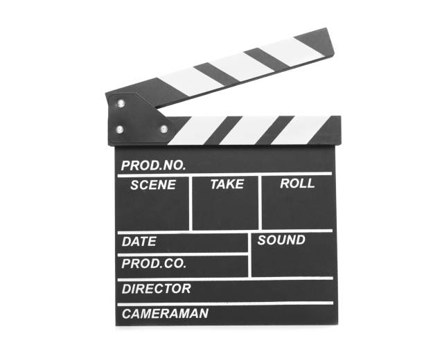 istock Movie clapperboard isolated on white background 1258122596