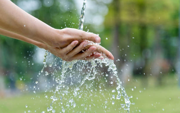 istock Woman washing hands under flowing water 1258122852