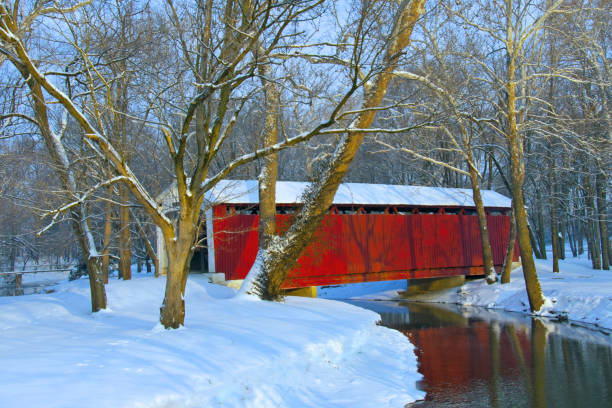 istock Bridge-Covered Bridge over Wildcat Creek-Kokomo Indiana 1258124231