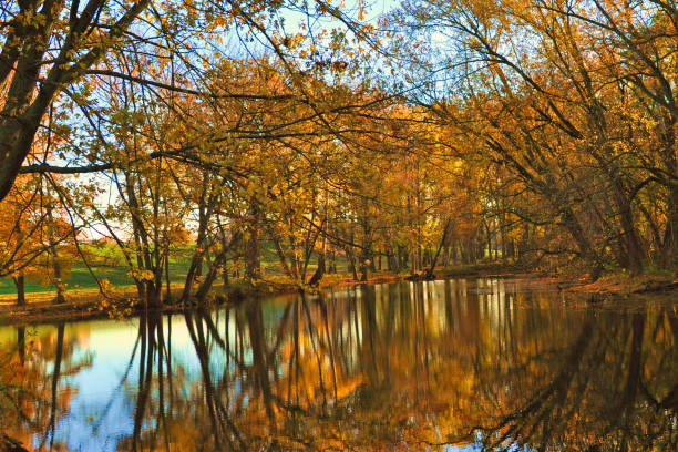 istock Fall Colors- Wildcat Creek--Howard Co Indiana 1258124416