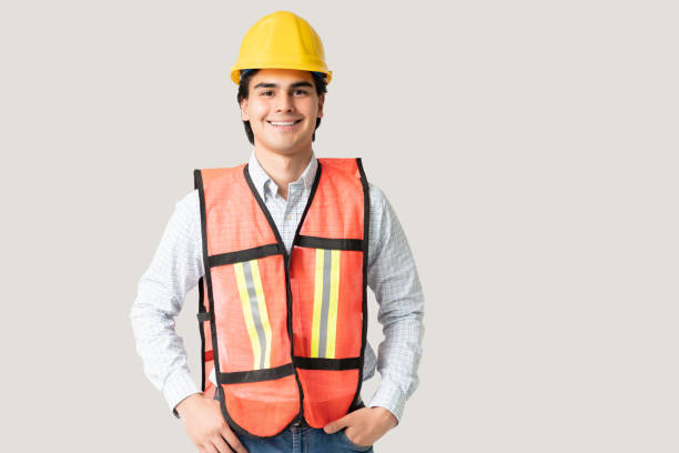 istock Confident Architect Wearing Hardhat And Vest 1258125551
