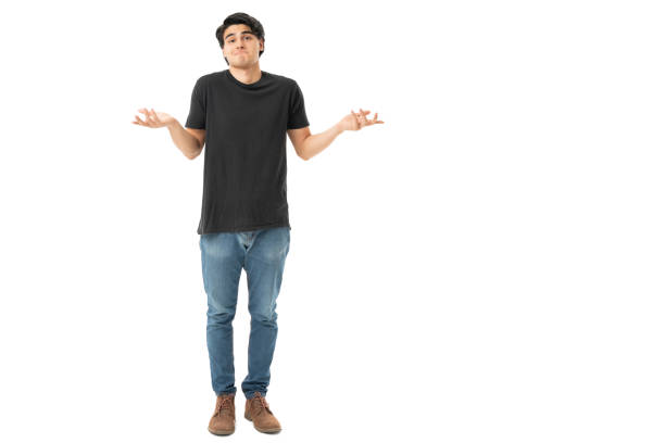 istock Confused Latin Handsome Man In Studio 1258126345