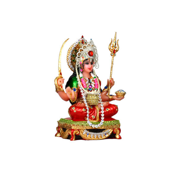 istock Hindu goddess Aumadavi  on a white background 1258129987