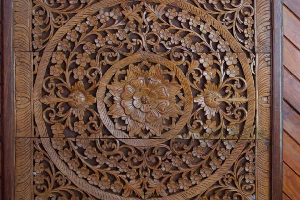 istock Carved wood for ceiling decoration 1258136738
