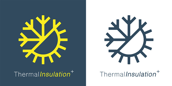 Thermal insulation icon. Temperature symbol. Sun snowflake sign. Weather insulate emblem. Vector illustration.
