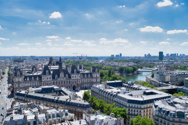 istock Panoramic view of historic Paris 1258139033