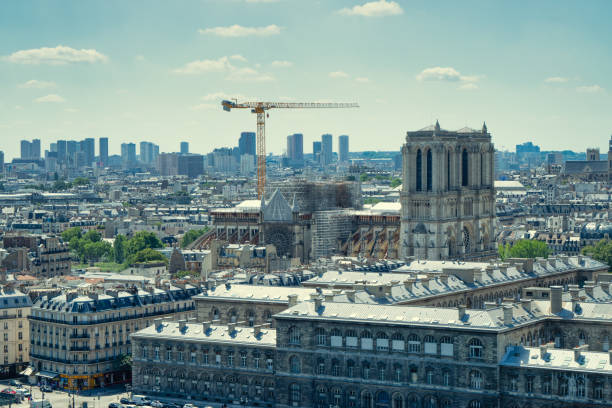 istock Panoramic view of historic Paris 1258139039