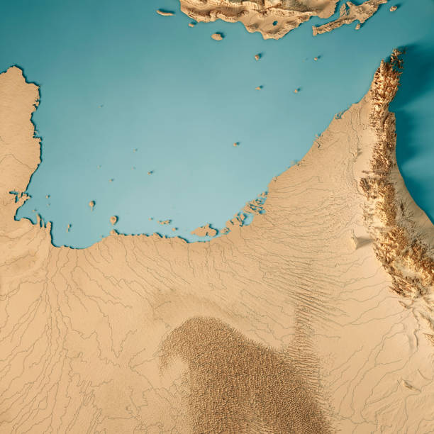 istock United Arab Emirates 3D Render Topographic Map Color 1258139208