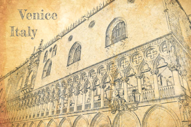 istock Sketch of St. Mark's Square in Venice, Italy 1258139251