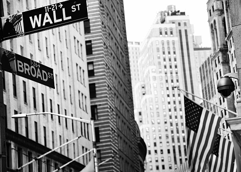 Wall Street, Manhattan Financial district, NYC.