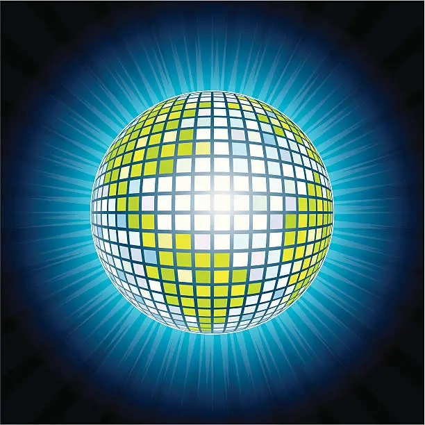 Vector illustration of Disco mirrored ball