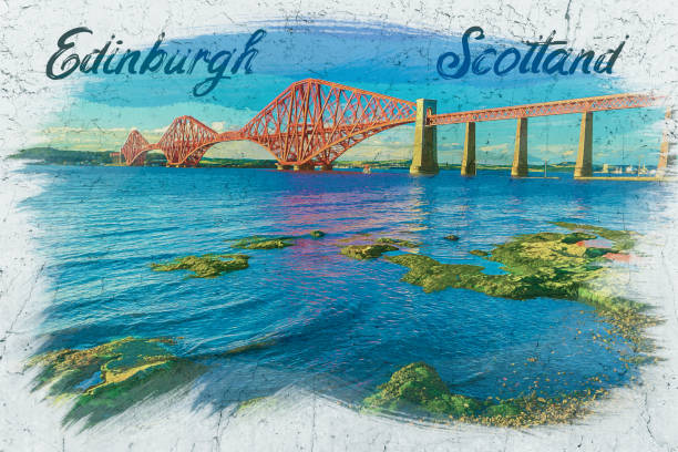 istock Watercolor painting of railway bridge in Edinburgh 1258142553