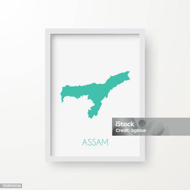 Assam Abstract Map Vector Assam Map In A Frame On White Background Stock Illustration - Download ...