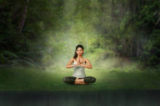 istock Woman doing yoga training 1258145872