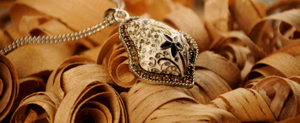 istock silver Pendant with silver chain, Indian Traditional jewelry 1258147427